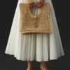 The Spiaggia small square bag Small square raffia bag