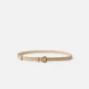 The thin Salon belt Overlapping circle and square buckle belt
