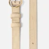 The thin Salon belt Overlapping circle and square buckle belt