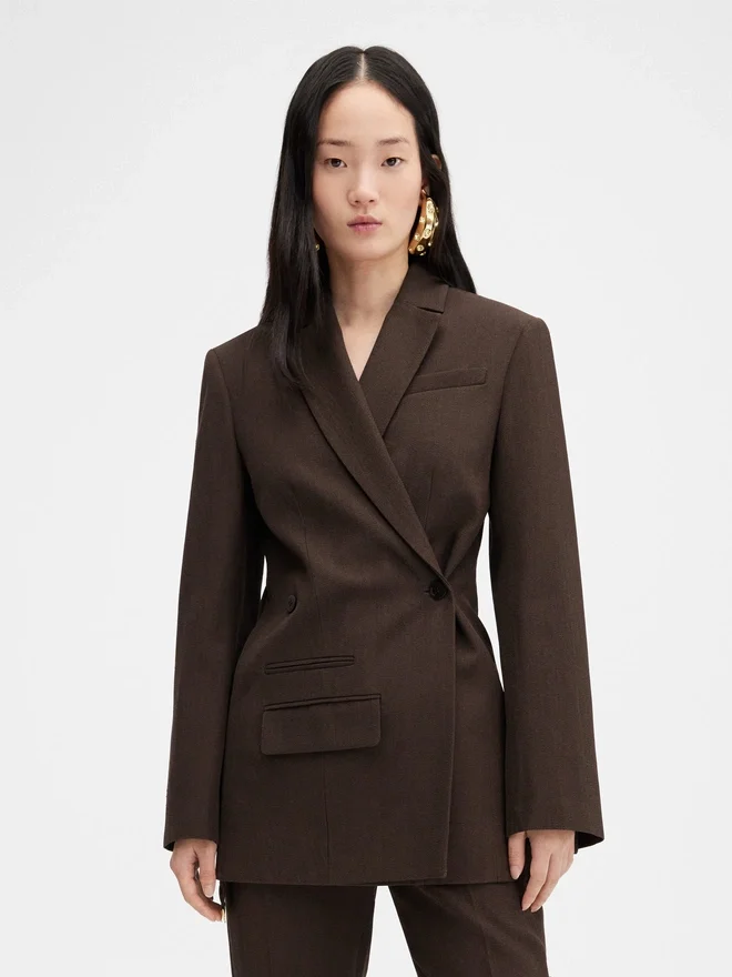 The Tibau jacket Asymmetric double-breasted blazer The Tibau jacket Asymmetric double-breasted blazer
