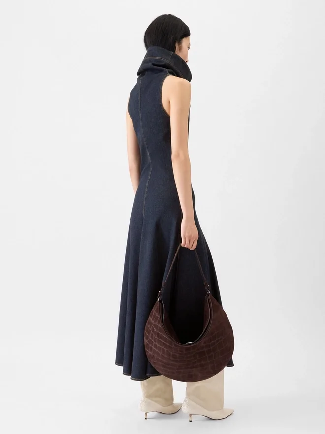 The Triangle de-Nîmes denim dress High stand-collar denim dress The Triangle de-Nîmes denim dress High stand-collar denim dress
