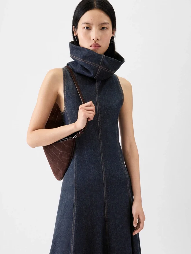 The Triangle de-Nîmes denim dress High stand-collar denim dress The Triangle de-Nîmes denim dress High stand-collar denim dress