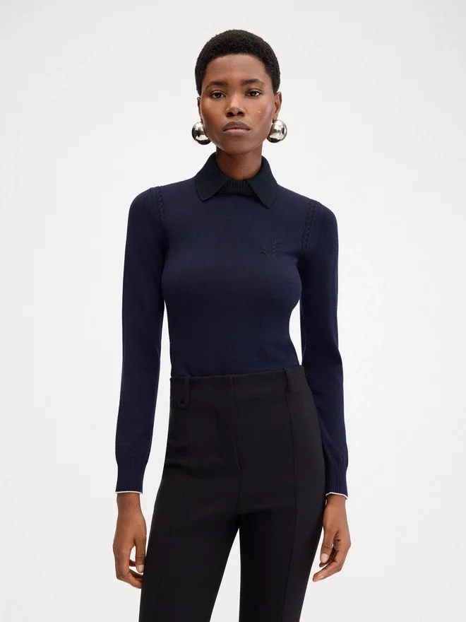 The Tricot knit J logo knit polo The Tricot knit J logo knit polo