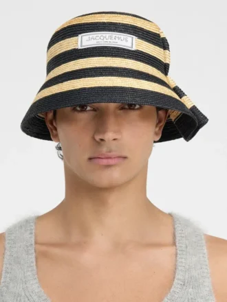 The Vela hat Folded raffia bucket hat