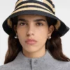 The Vela hat Folded raffia bucket hat The Vela hat Folded raffia bucket hat